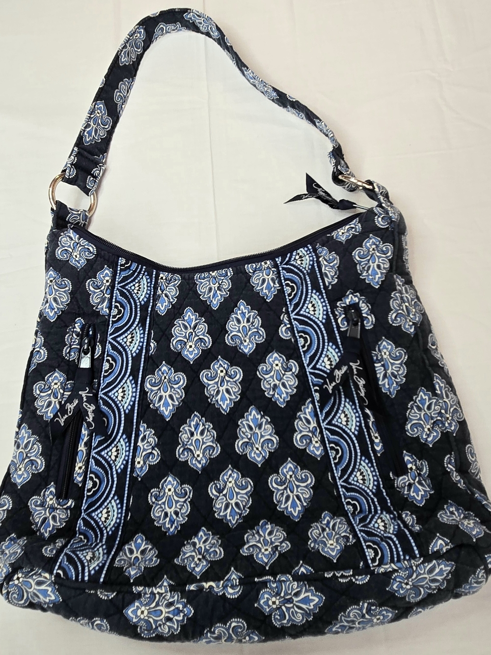Vera Bradley Calypso Retired Hobo Shoulder Bag Blue Quilted Purse